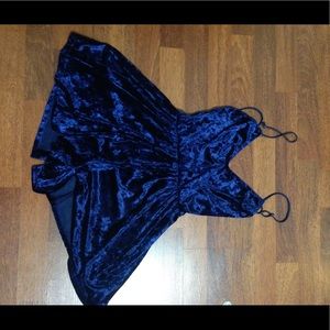 Blue velvet romper